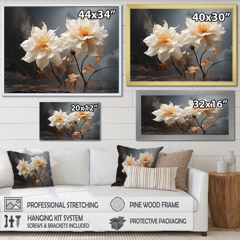 Jonquilles rétro nostalgie, Cadre simple blanc, H 12 po x l 20 po x P 1 po