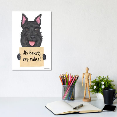 Schnauzer My House by Danny Gordon - No Frame Print on Canvas