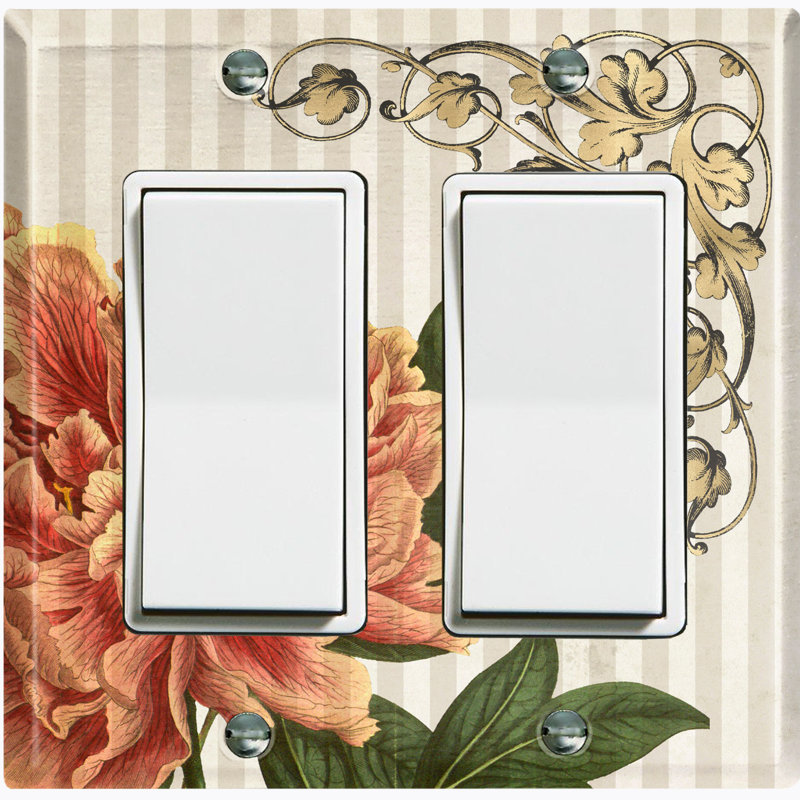 Patterned 2 - Gang Toggle Light Switch Standard Wall Plate