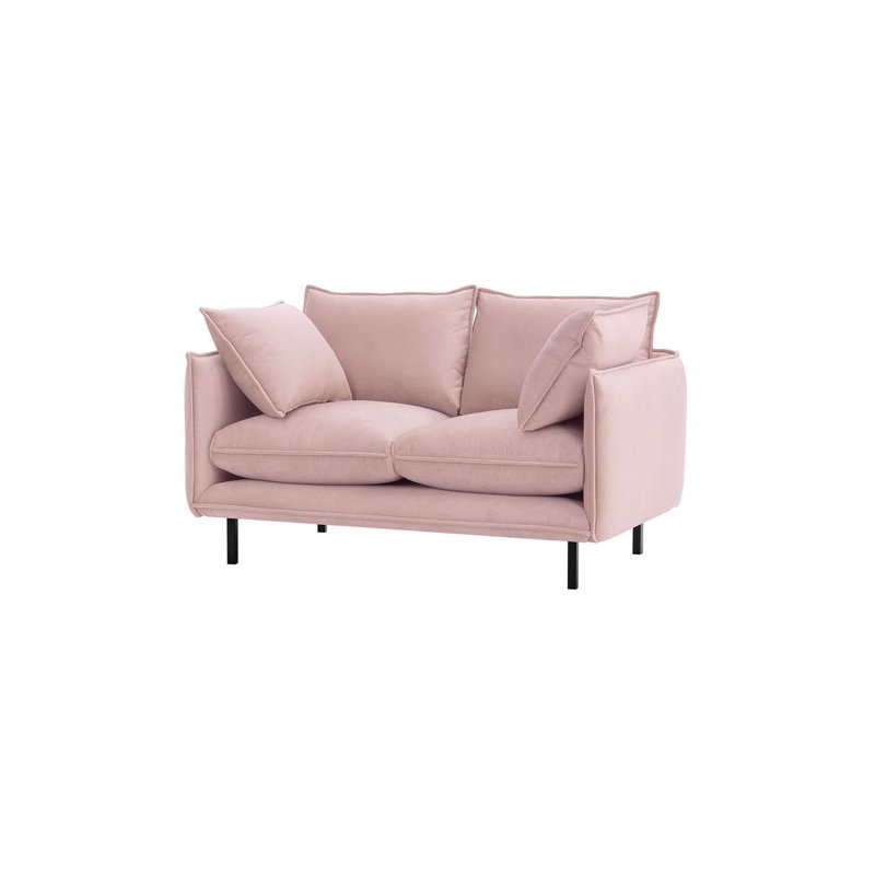 Neptali 2 Seater Velvet Sofa, Light Pink