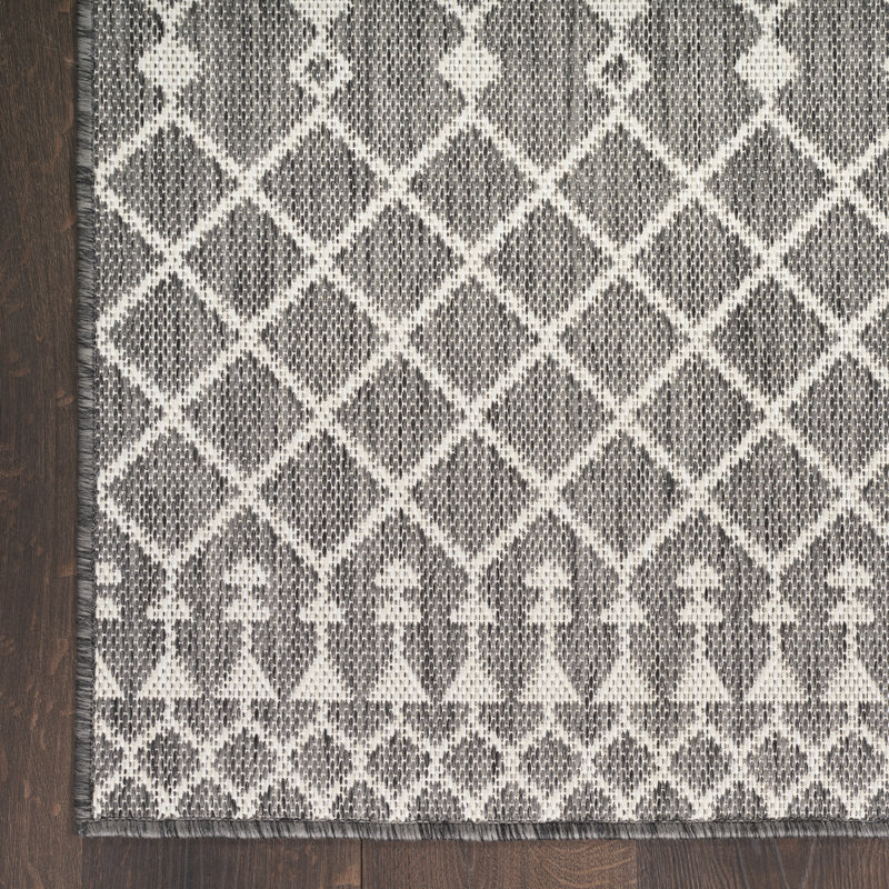 Tapis intérieur / extérieur Robbs, Charbon / Gris, Rectangulaire 7 pi x 10 pi