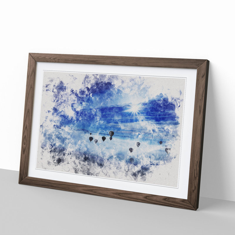 Hot Air Balloons Vol.1 - Picture Frame Graphic Art, 48cm H x 65cm W x 2cm D, Walnut Framed