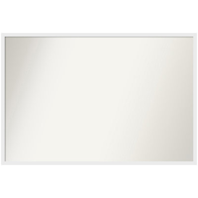 Incline Non-Beveled Wood Framed Bathroom Vanity Wall Mirror
