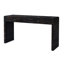 Console courbée avec rangement, table d'entrée en bois avec 2 tiroirs, console rustique de style campagnard pour entrée, couloir, salon, noir vieilli-1384493401