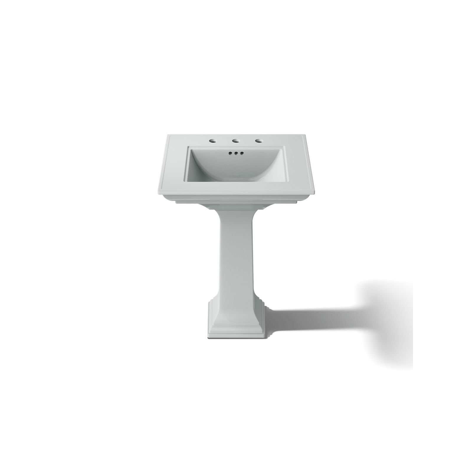 Memoirs Stately Pedestal Bathroom Sink with Faucet Holes, Ice Gray, 8" Centers, 34.75" H x 20.5" W x 24.5" L