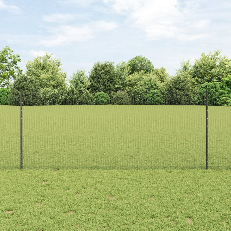vidaXL Fence with Post Segment Outdoor Barrier Garden Terrace Divider Boundary, 100cm H x 1000cm W, Grey