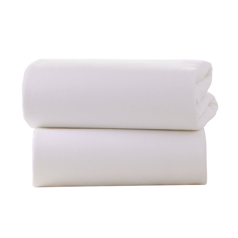 100% Cotton - Piece Standard Cot Fitted Sheet, White
