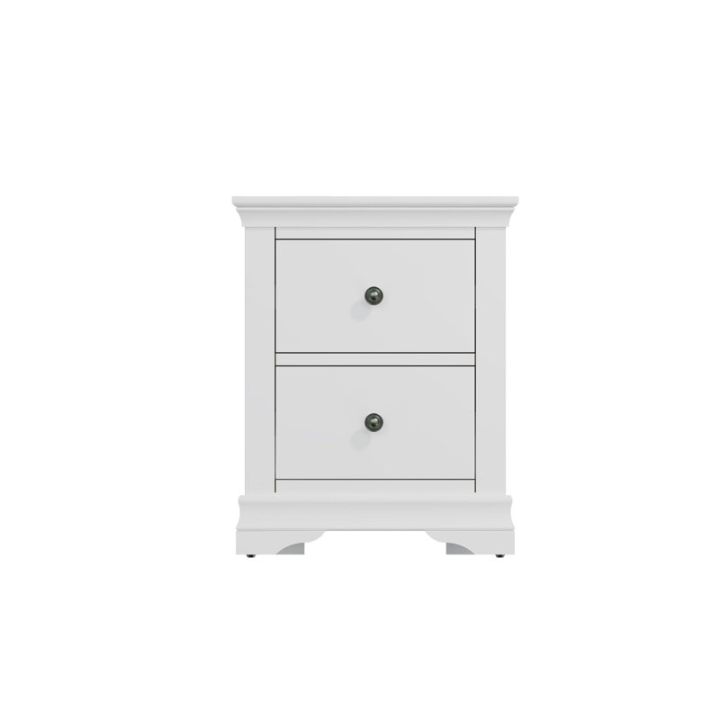 Swanley 48cm W Solid + Manufactured Wood Bedside Table, White