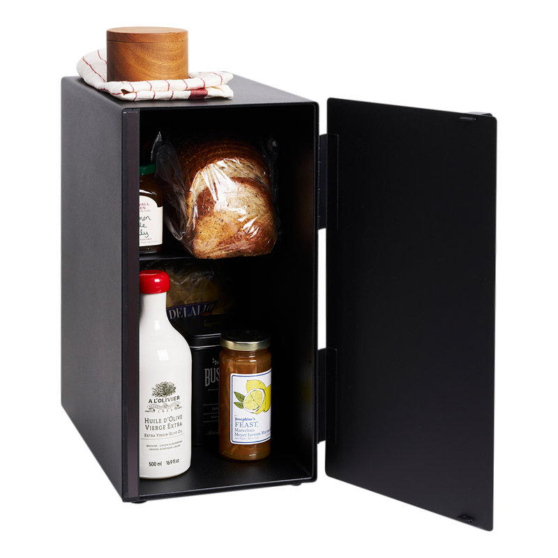 Yamazaki Black Steel Modern Bread Box