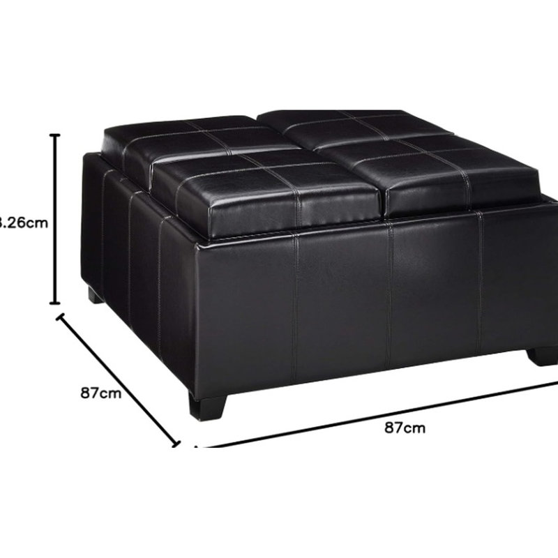 Rangement caché en chocolat - 35 x 35 x 19 po, bien conçu avec compartiment
