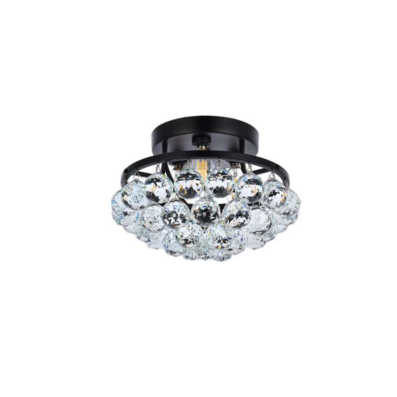 Felicia Crystal Flush Mount, Black
