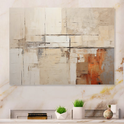 «Abstract Beige Brown Road Collage» sur métal