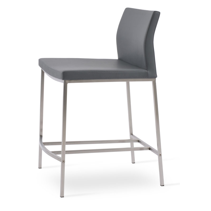 Tabouret de bar 29 po Pasha, Similicuir gris