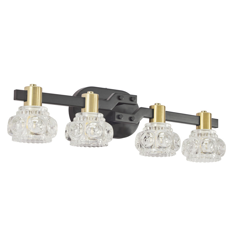 4- Wall Sconce, Crystal , Matte Black & Golden, Retro Bathroom Corridor , Bright Energy Saving, Easy Install Vintage Lamp With Crystal, Iron Finish, For Corridor, Efficient, Installation Process