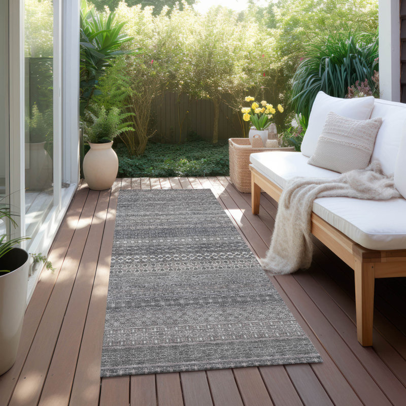 Tapis intérieur / extérieur Kinslee, Tapis de couloir 2 pi 3 po x 7 pi 6 po