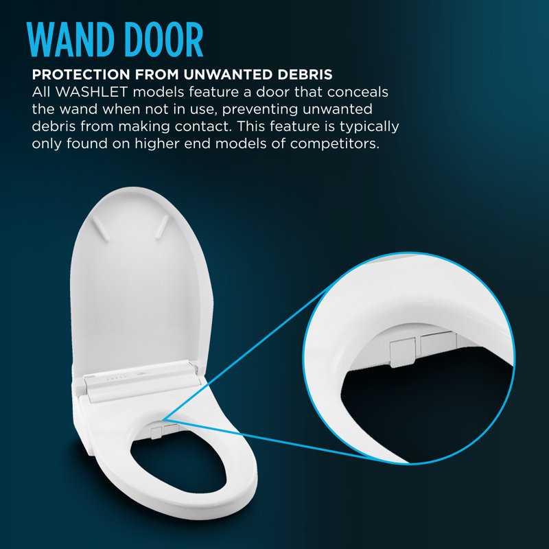 Washlet® Elongated Toilet Bidet Seat, Cotton