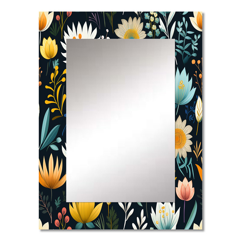 Méditation de Connerville Mindfulness Sanctuary - miroir décoratif botanique, 32 po x 24 po