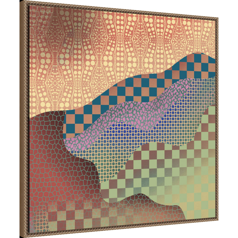 Aboriginal Pattern Collage by Little Dean Framed Canvas Wall Art Print, 30" H x 30" W