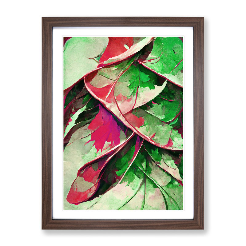 Leaf - Framed Print, 34cm H x 25cm W x 2cm D, Walnut