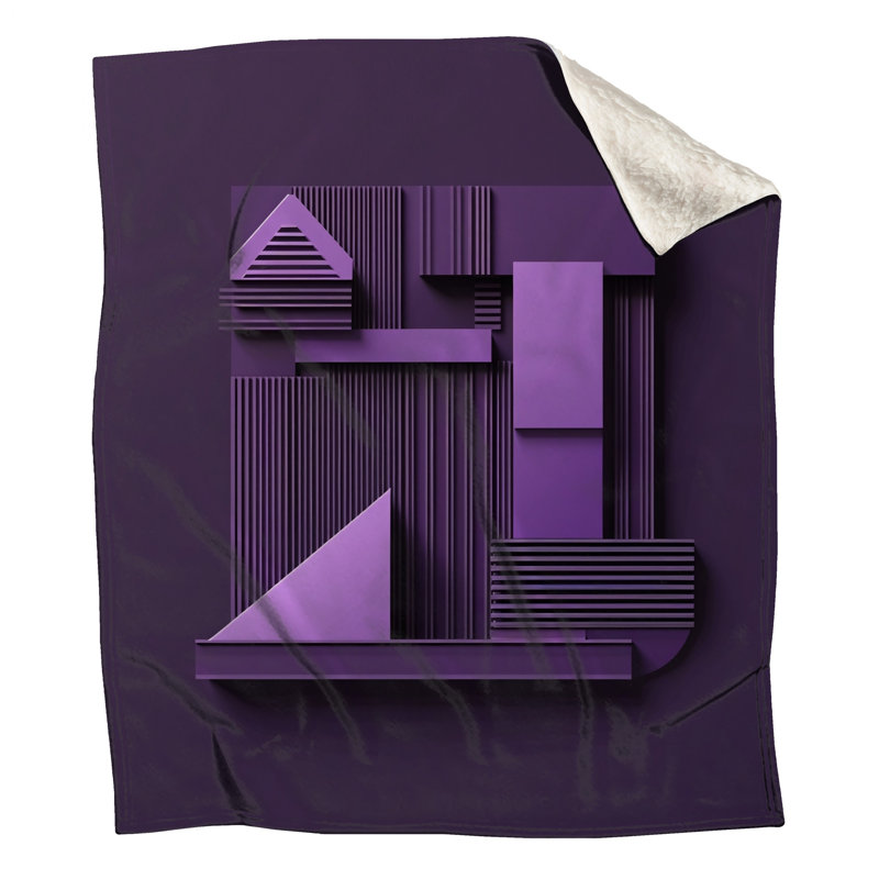 Couvertures de formes géométriques mauves, 50 po L x 60 po H