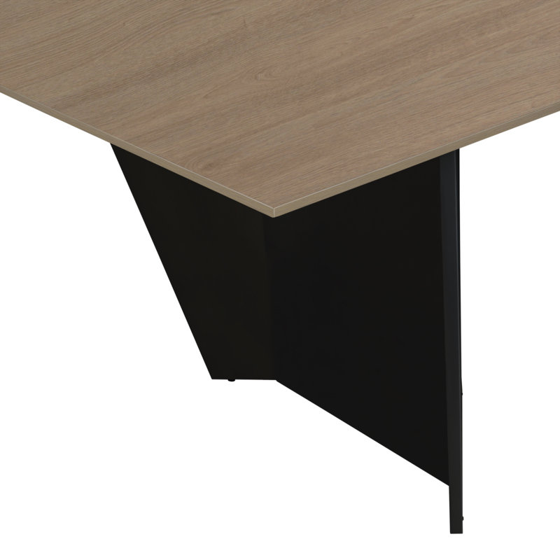 Table de conférence 72 "avec œillets Power Ellen - chêne noble / noir Elleny, 29" H x 36" L x 72" W, Beige/noir