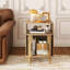 Table de bout cannelée avec rangement, ensemble de 2, petite table de chevet avec porte-1191227899