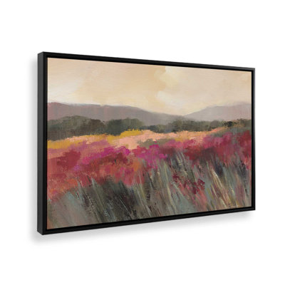 «Coral and Magenta Meadow» par Silvia Vassileva, reproduction d'art sur toile
