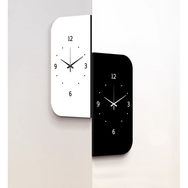 Horloges murales E en porcelaine cristal, Blanc / gris, Moyen (l 19,69 po)