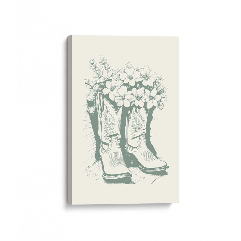 Bottes de cowboy vertes en toile tendue, H 36 po x l 24 po