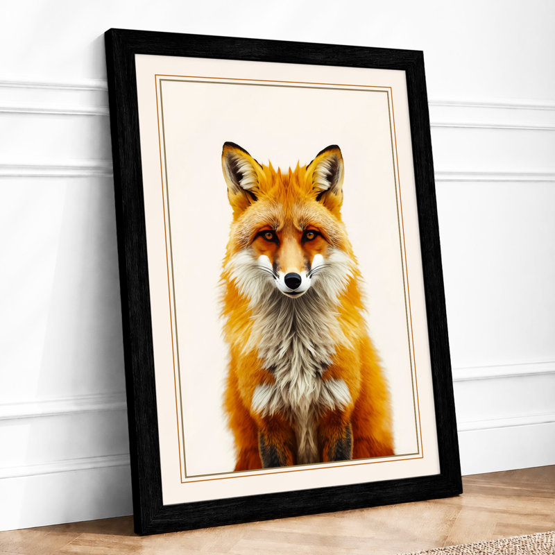 Fox Portrait Boho - Framed Print, A2 - 59.4 x 42.0 cm, Black