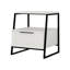 Aires Modern Bedside Table | 45 x 40 x 50 cm | Drop Door Cabinet with Metal Frame-1957490332