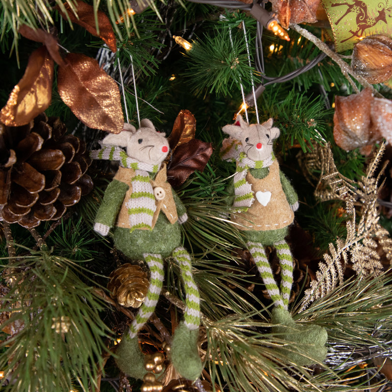 Northlight Seasonal Boy and Girl Mice Christmas Ornaments | Wayfair