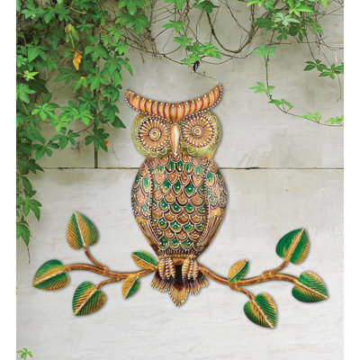 Décoration murale henné hibou - auburn