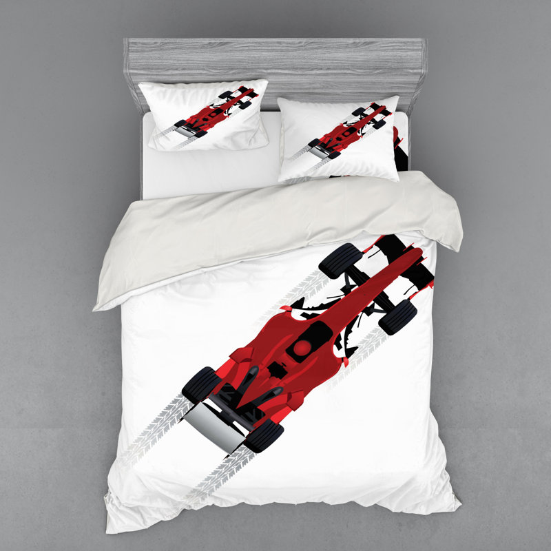 Ensemble de housse de couette moderne et contemporaine en microfibre rouge, Housse de couette grand + 3 pièces supplémentair