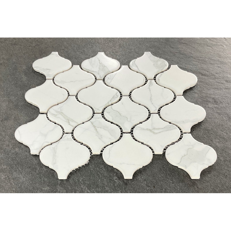 3" x 3" Porcelain Arabesque Mosaic Wall & Floor Tile