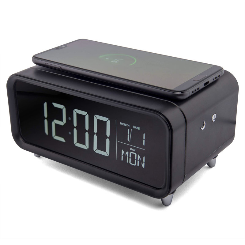Digital Electric Alarm Tabletop Clock, Black