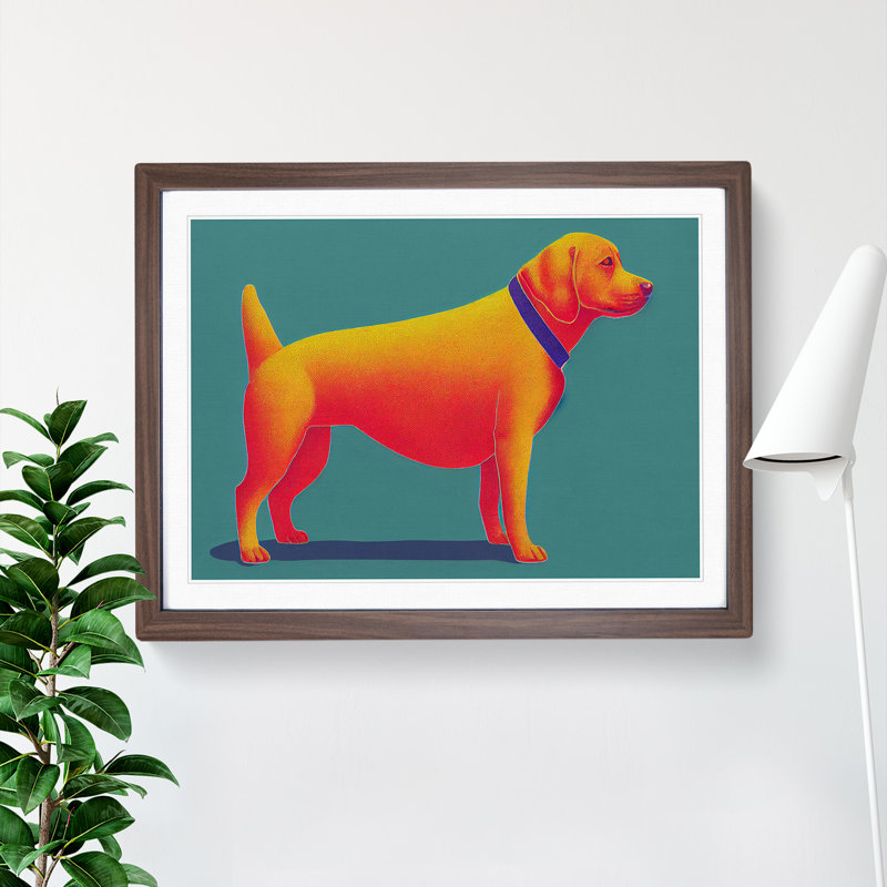 Dog Vol.6 - Framed Print, 46cm H x 64cm W x 2cm D, Walnut
