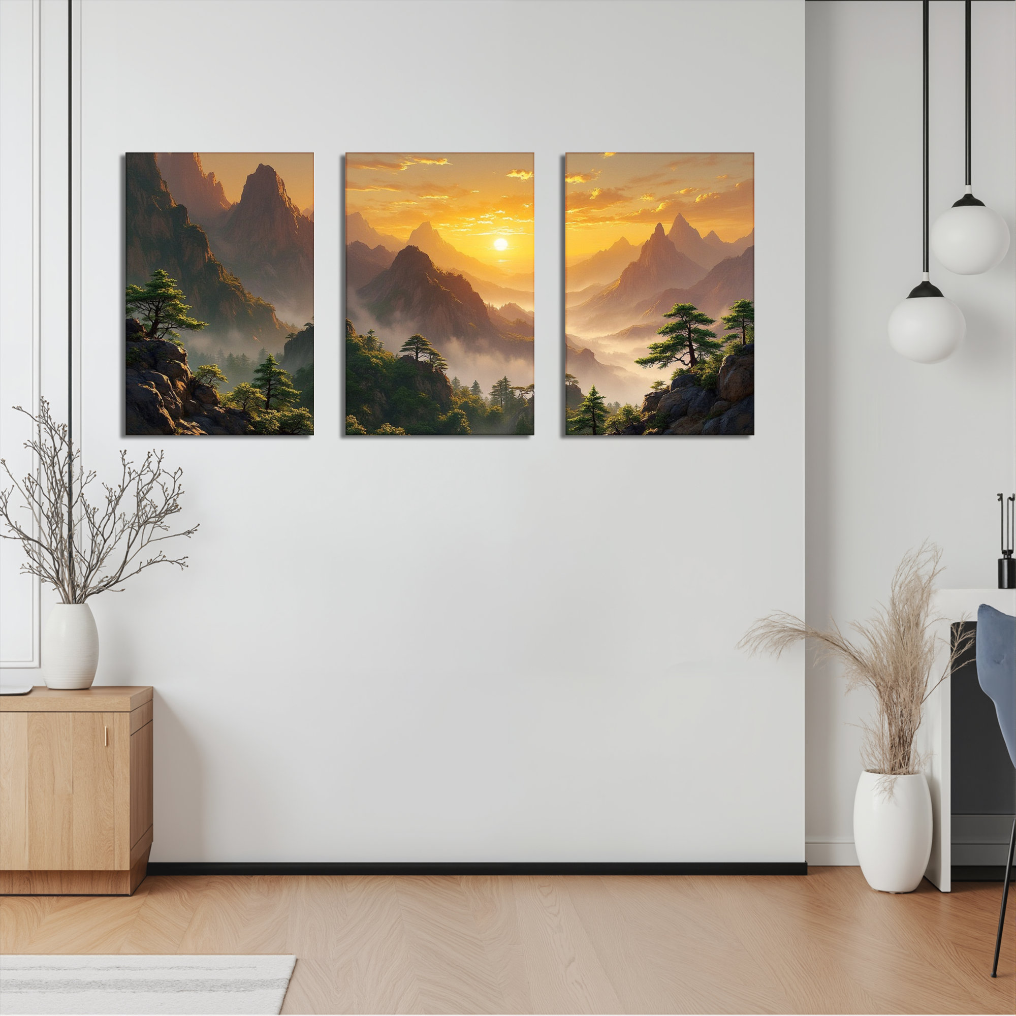 Millwood Pines Mountain Sunset Landscape Canvas Wrapped Wall Art, Oil ...