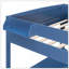 Lit mezzanine double en bois avec bureau, tablette de rangement de chevet, canapé et lumière, bleu marine-2005166097
