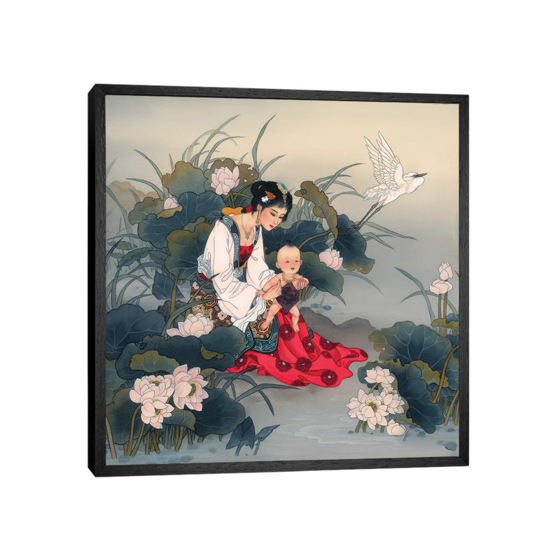 His Fathers Eyes - Painting on Canvas, 45.72 cm H x 45.72 cm W, Black Framed