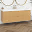 Meuble-lavabo mural double 59,3 po avec plateau en résine SMC, portes à fermeture en douceur, tiroirs divisés, armoire en panneau de fibres à densité moyenne peinte
