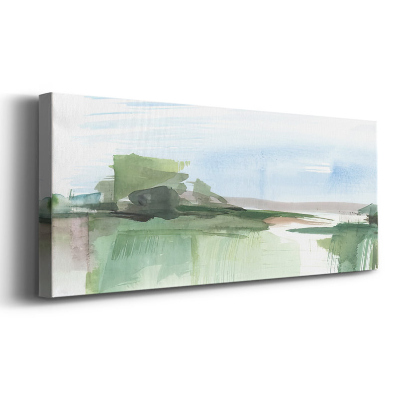 Toile tendue abstraite Wetland IV-Gallery, H 12 po x l 30 po x P 1,5 po