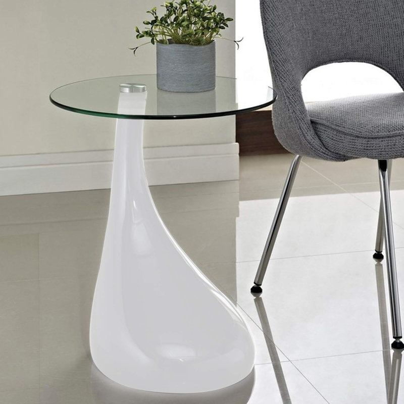Table de bout Cate Tear Drop, Blanc
