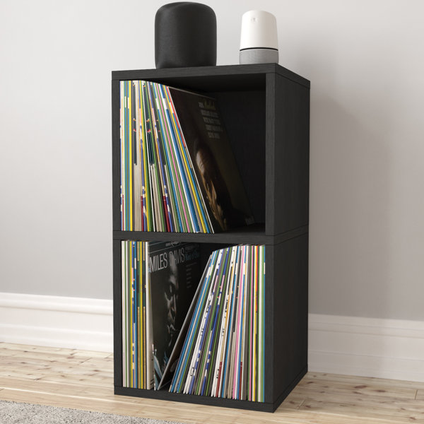 YAHARBO Record Player Stand, 3-Shelf Black Vinyl Record Holder