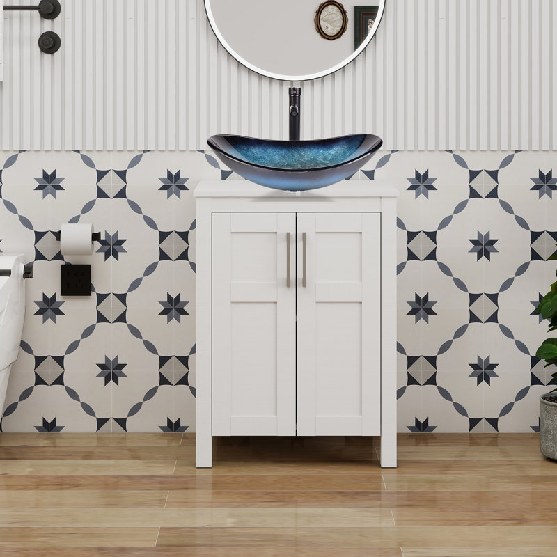 Ensemble de meuble-lavabo simple 24 po Nickros, Bleu