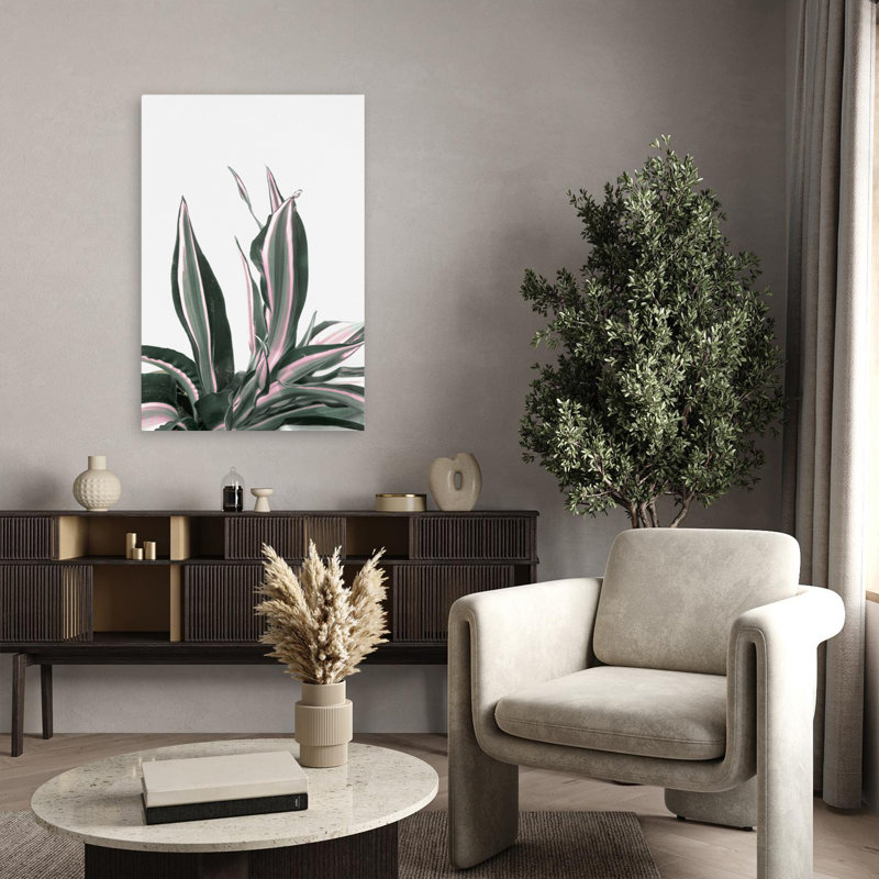 Atteinte de la nature moderne, florale et botanique, art numérique, art abstrait, art minimaliste; Moderne Tropical