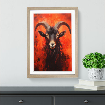 Goat Action Painting - Framed Print
