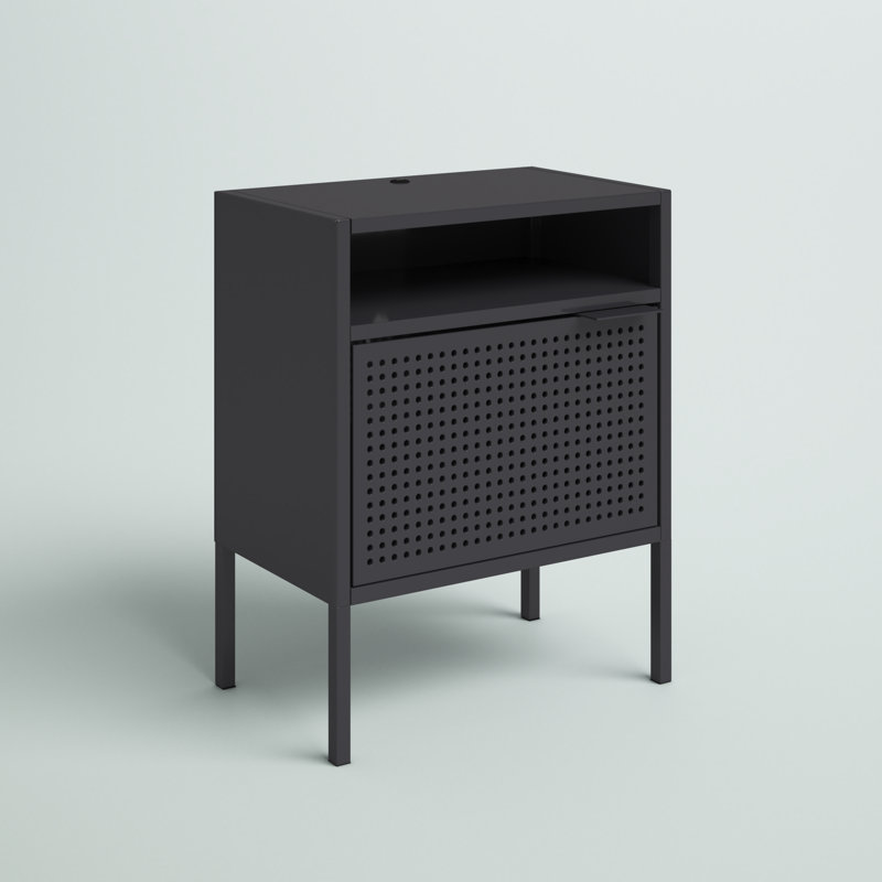 Zander 19'' W Metal Nightstand, Gray