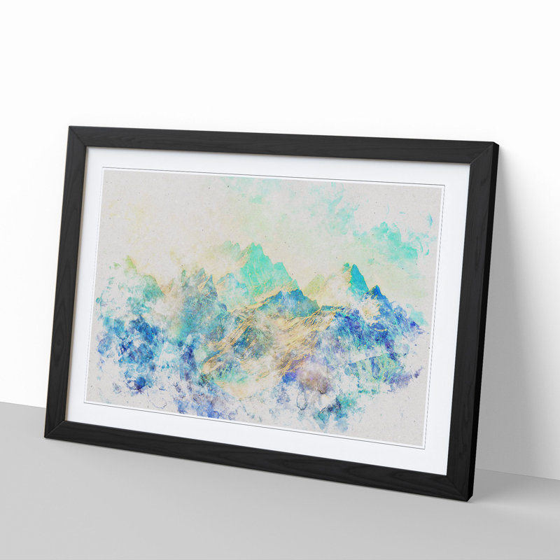 Mountain View Vol.1 - Picture Frame Painting, 65cm H x 90cm W x 2cm D, Black Framed