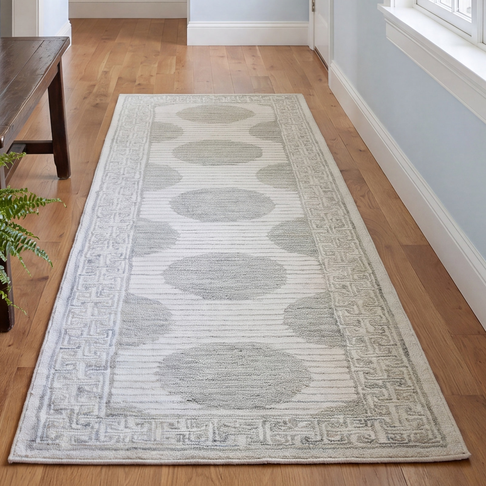 Hand-Tufted Geometric Wool Rug, Runner 2'3" x 8'
